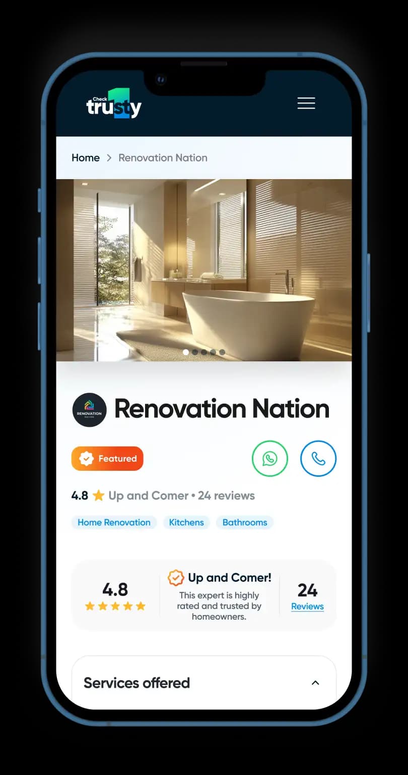 Step 3 – View expert profiles and contact them via WhatsApp or phone to discuss your project